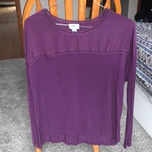 Old Navy Purple Simple Detailed Long Sleeve Top